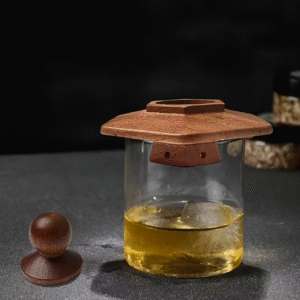 Viskio ir kitų gėrimų rūkymo rinkinys su šešiakampe, tamsiai ruda, rūkykla ir 4 aromatais