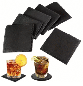 Kvadratiniai, akmeniniai padėkliukai, 4 vnt