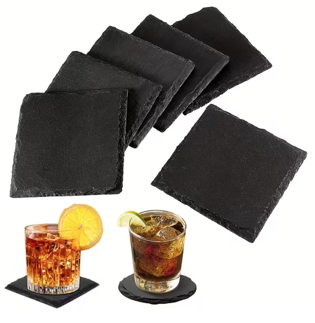 Kvadratiniai, akmeniniai padėkliukai, 4 vnt