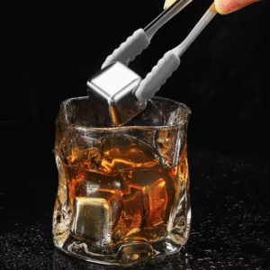 Šaldymo kubeliai, sidabrinės spalvos, su dėžute (4 vnt.)