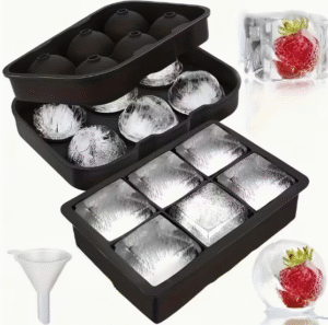 Silikoninė forma dideliems, apvaliems ir kvadratiniams ledukams Praktiška ir universali silikoninė forma leis pagaminti didelius ledo rutulius ir kubelius – puikiai tinkančius viskiui, kokteiliams ar gaiviesiems gėrimams. Didesni ledukai tirpsta lėčiau, todėl gėrimai išlieka atšaldyti ilgiau ir nepraskysta. ✔ Komplektas: 2 formos – apvaliems ir kvadratiniams ledukams ✔ Ledo dydis: apvalūs ~4,3 cm, kvadratiniai ~4,7 cm ✔ Medžiaga: lankstus, maistinis silikonas ✔ Privalumas: lengva išimti ledukus, daugkartinis naudojimas Puikus pasirinkimas namų barui ar vakarėliams – jūsų gėrimai atrodys stilingai ir išliks šalti ilgiau.