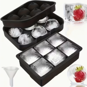 Silikoninė forma dideliems, apvaliems ir kvadratiniams ledukams