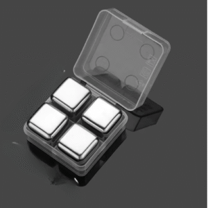 Šaldymo kubeliai, sidabrinės spalvos, su dėžute (4 vnt.)