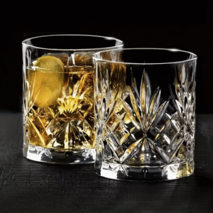 Vintažo stiliaus dvigubo stiklo kristalinės taurės (2 vnt., 210 ml)