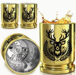 50 kalibro stikliukai "Elnias" (plastikiniai), 4 vnt