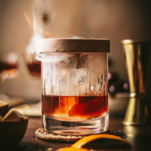 Kokteilis Smoky Old Fashioned