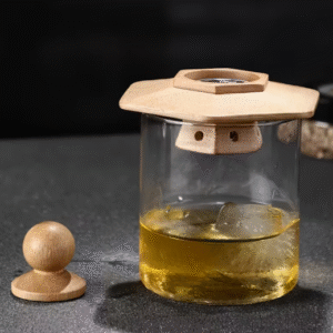 Viskio ir kitų gėrimų rūkymo rinkinys su šešiakampe, šviesiai ruda, rūkykla ir 4 aromatais