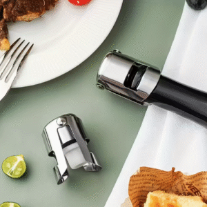 Šampano ir putojančio vyno kamštis su spaustuku