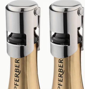 Šampano ir putojančio vyno kamštis su spaustuku