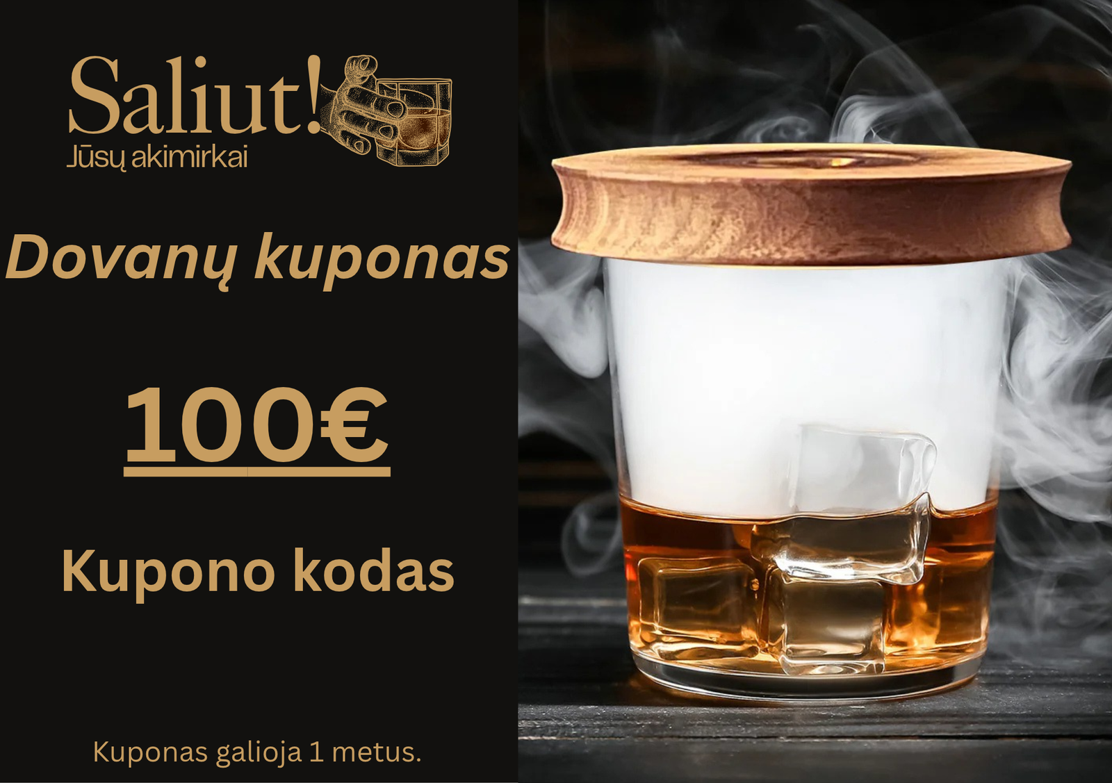 Dovanų kuponas, 100 Eur vertės